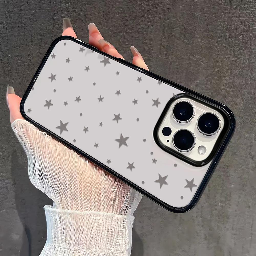 Серебряная Звезда Конфетный Цвет Силиконовый Чехол Для Iphone 11 13 12 15 17 Plus 14 16 Pro Max Яркий Мягкий На ощупь Задняя Крышка