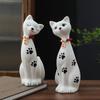 Nordic Style Ceramic Cat and Dog Couple Figurines – Cute Home Decor Ornaments for Desktop or Shelf