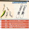 AMYSPORTS Ball Bearing Swivel with Interlocking for Sea Squid Shore and 25-Piece Snaps, 45kg, Fishing, Bass, Lures, Jigging, Fishing, Egging.