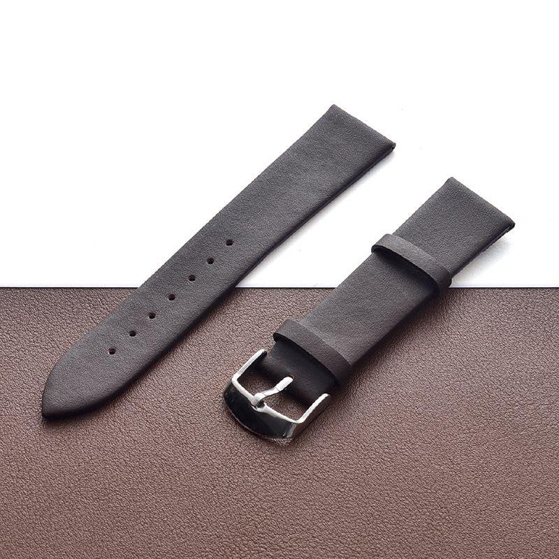 Universal Watch Strap - Ultra-Thin Top Grain Cowhide Leather with 5 Sizes (16mm, 18mm, 20mm, 22mm, 24mm) - Classic Pin Buckle Design