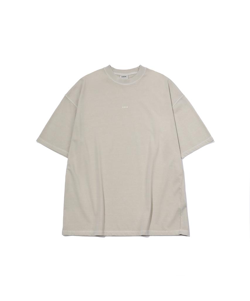 GNOK Cool Cotton Embossed Pigment Short Sleeve T-Shirt_Beige
