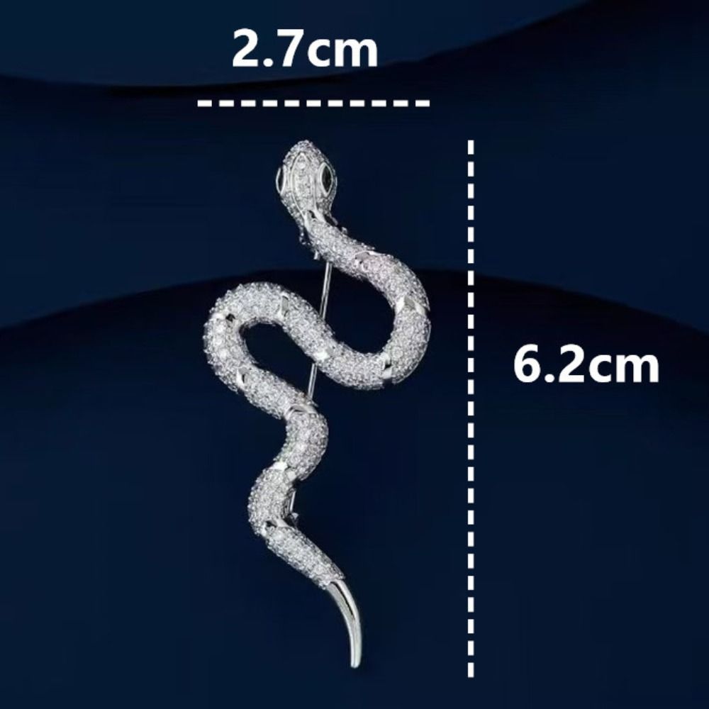 Minimalist Rhinestone Animal Collar Pins Sparkling Snake Lapel Pin Zodiac Snake Brooch  New Year