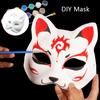 Anime Foxes Mask Japanese Cosplay Rave Hand-Painted Anime Demon Slayer Half Face Cat Masks Halloween Dress Up Festival Prop