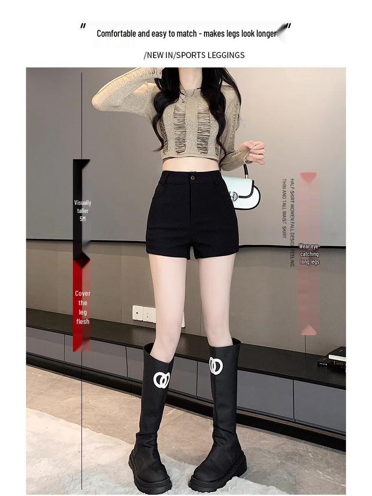 2025 Женские черные шорты с высокой талией, утягивающие, сексуальные, для лета