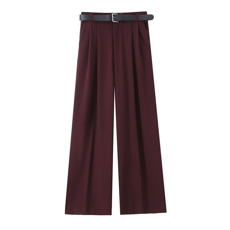 Kaslead New Arrival Women's Clothing Fashion Style Fashion Minimalist Multicolor with Belt Double Pleated Pants 4661405