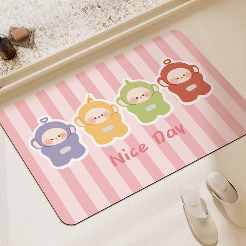Cute Cartoon Diatom Mud Restroom Mat Moisture Moisture-wicking Dirt Resistance Foot Mat Take Care Bathroom Strong Moisture-wicking Foot Mat Door