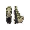 SALOMON X Ultra 4 MID GORE TEX Slip Resistant Abrasion Resistant Low top Mountaineering Shoes Women's Green L47455000