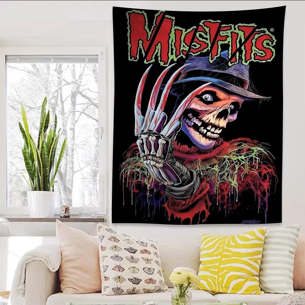 Гобелен Misfits Horror Punk Rock Плоская печать Таро Хиппи Постер Настенное украшение для общежития Домашний Арт Декор