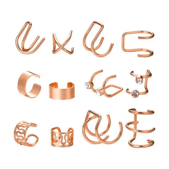 1 компл. серьги-каффы для женщин, серьги-кольца без пирсинга, сверкающие серьги-клипсы, гипоаллергенные серьги-кольца для женщин, подарки для девочек-подростков