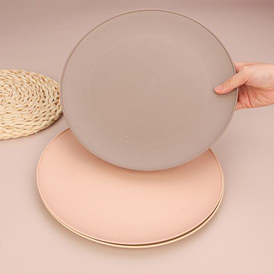 Тарелка для закусок, устойчивая к падению, износостойкая, в скандинавском стиле, круглая, пищевая, для хранения продуктов, гладкая поверхность, простая обеденная тарелка 27 см
