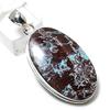 Natural Tibetan Turquoise Gemstone 925 Sterling Silver Gift Pendant 1.97" C7D53
