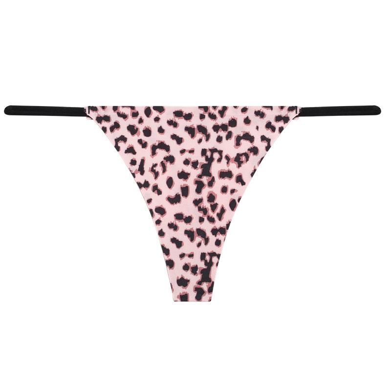 Женские бесшовные трусы из ледяного шелка с леопардовым принтом, с низкой посадкой