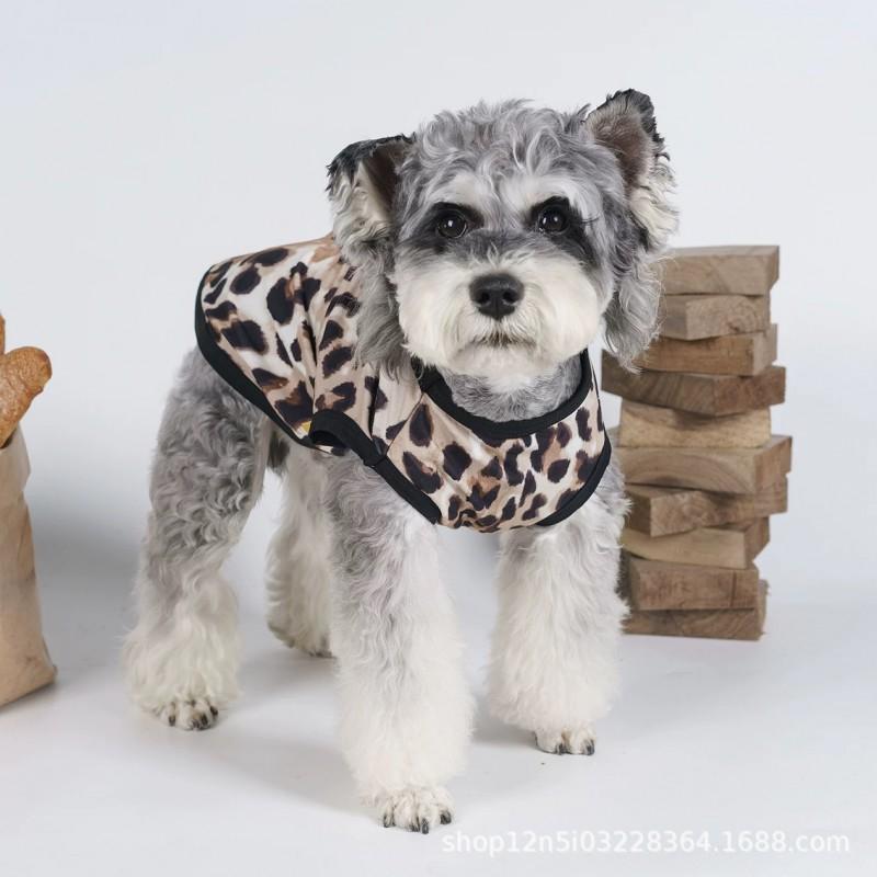 Leopard Print Pet Vest Thin Anti-Shedding Clothes Small Dogs Teddy Corgi Schnauzer