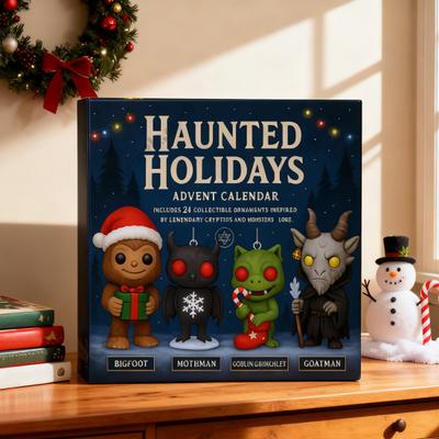 Календарь адвента Yousheng Haunted Holidays 24-дневная коробка для обратного отсчета Многофункциональное праздничное украшение для автомобиля для рождественского веселья