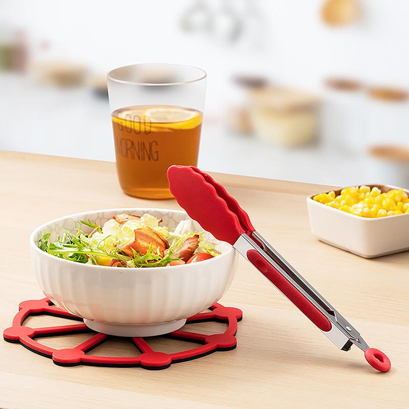 1 шт. 7 дюймов зажим для еды из нержавеющей стали зажим для еды для барбекю гриль стейк зажим для еды нескользящая ручка щипцы для хлеба вечерние кухонные аксессуары для приготовления пищи