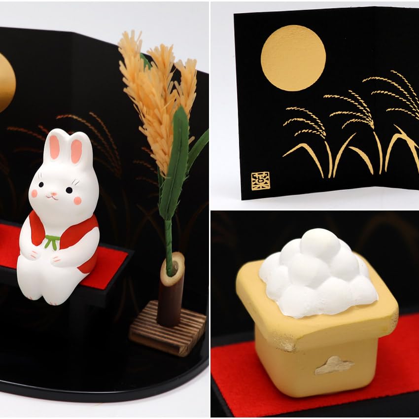 Osaka Choseido Rabbit Ceramic Original Wooden Tag Free Height 6cm Ornament, Rabbit, Rabbit, Bonus, Mochi-pounding Rabbit,