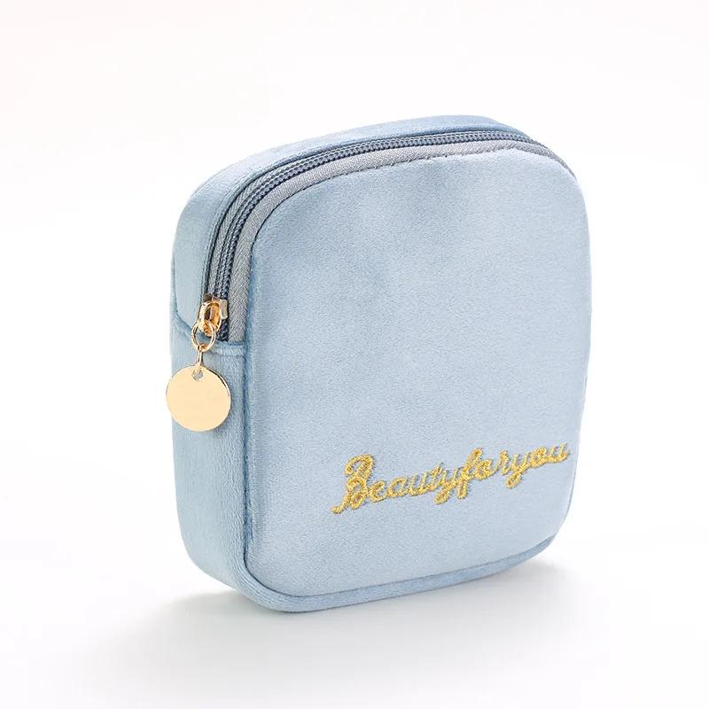 Flannel Makeup Bag Coin Purse Diaper Sanitary Napkin Storage Bag Jewelry Organizer Credit Card Pouch Case Tampon Pad Packaging