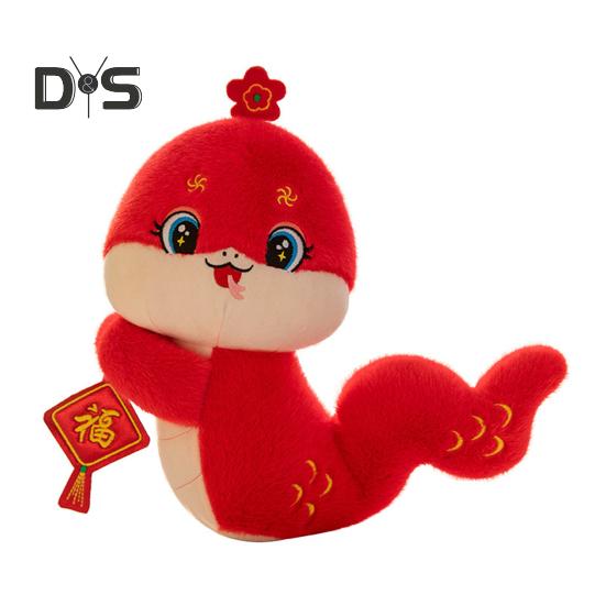 Плюшевая подвеска в виде змеи со шнурком, чучело китайского зодиака для декора автомобильной комнаты, мультяшная кукла-талисман для празднования весеннего фестиваля