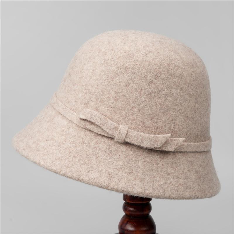 Женская шерстяная шляпа-ведро, ретро, осенне-зимняя, теплая шляпа-панама, тысяча золотых шляп