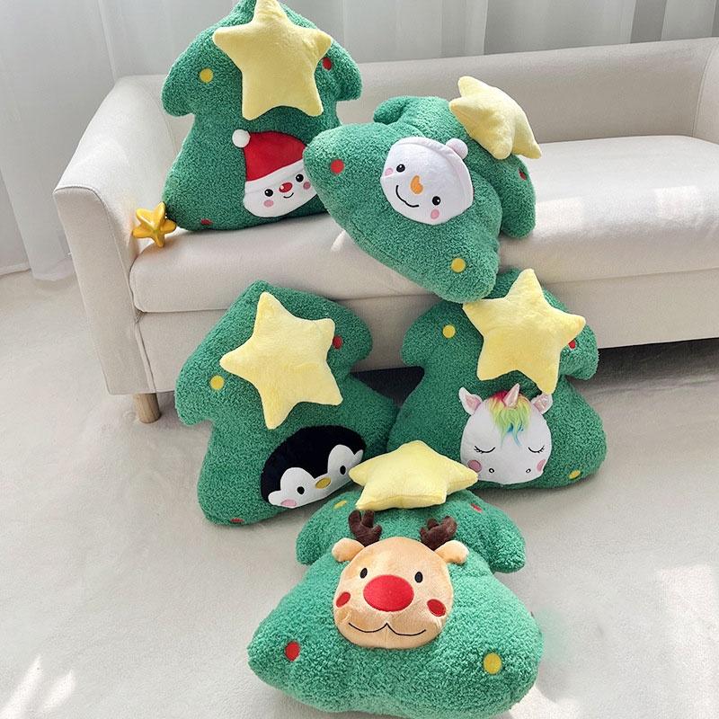 Трансформируемая Рождественская елка Подушка-игрушка Плюшевая игрушка Подарок для девочек Высота 45 см