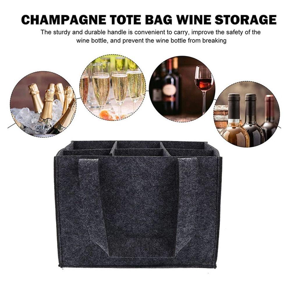 Protective Wine Bottle Cube Box 6 Bottles Wine Bottle Carrier Portable Wine Storage Bag Home