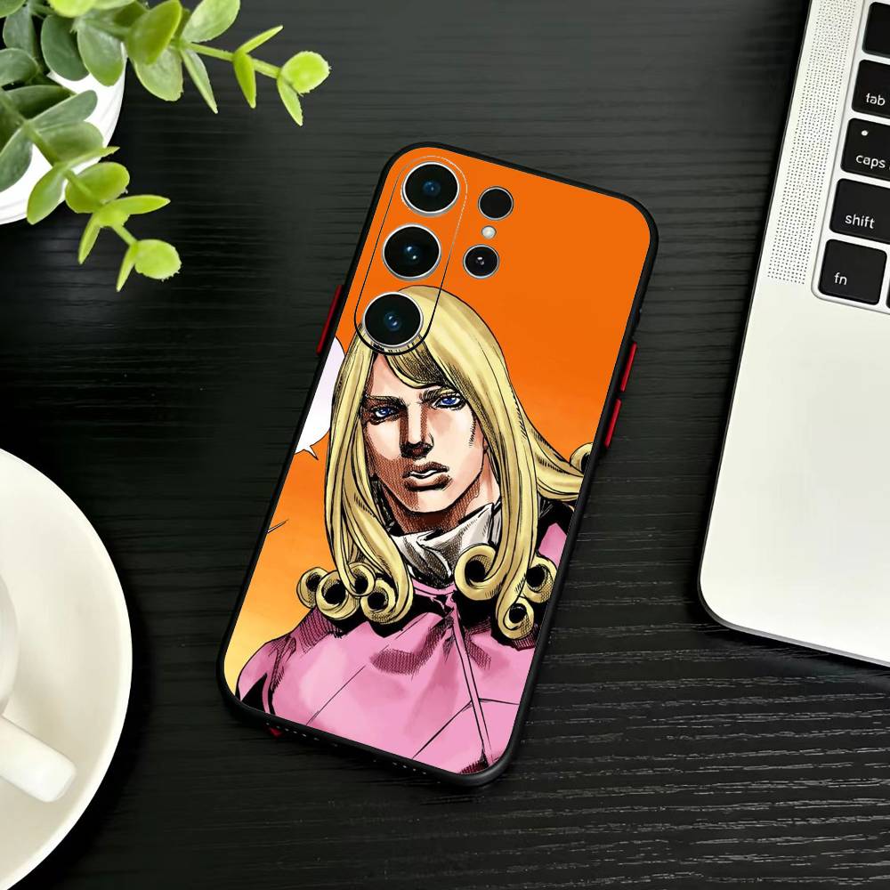 Чехол для телефона K-Anime Jojo's Bizarre Adventure для Samsung S26, S25, S24, S23, S22, S21, S20, Ultra, Plus, FE Черный Мягкий Чехол