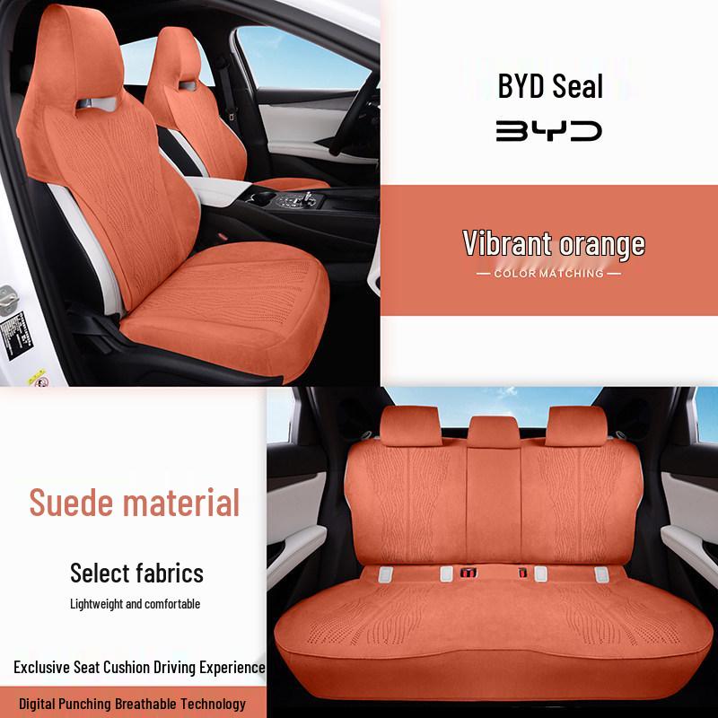 Чехол на сиденье BYD Seal 06 DM-i из натуральной шерсти и замши: Дышащий, перфорированный, полное покрытие для всех сезонов.
