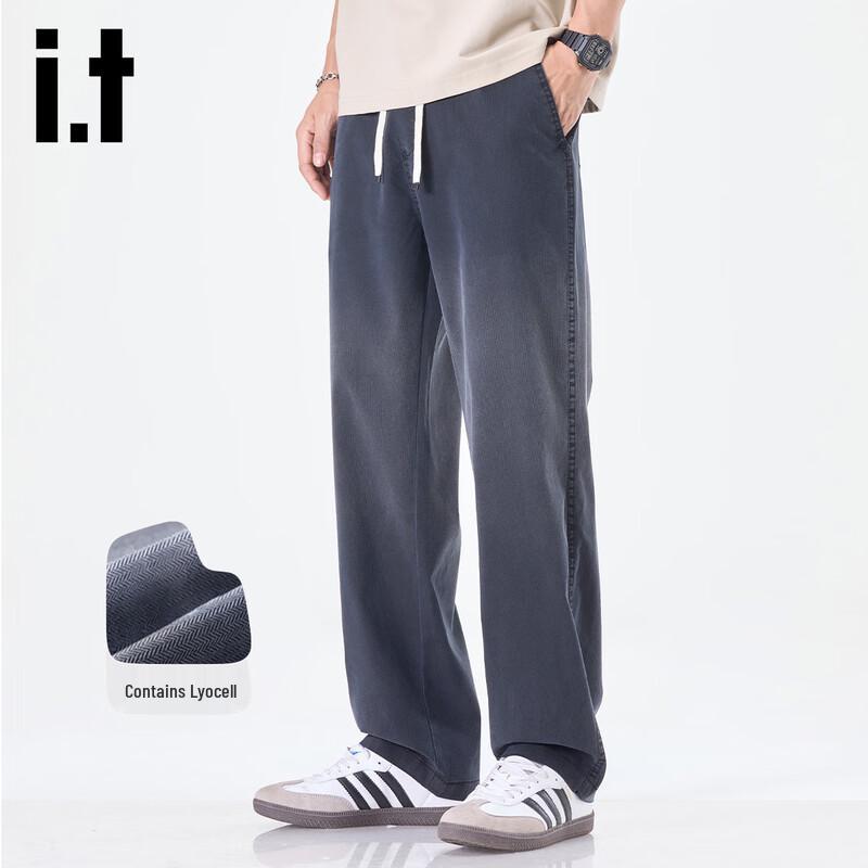 Izzue Men's Lyocell Blend Straight Leg Casual Pants
