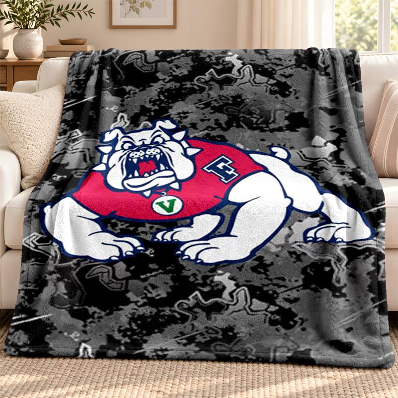 Fresno State Bulldogs blanket Flannel Blanket Soft Cozy Plush Throw for Sofa Bed Lightweight Home Decoration Outdoor camping