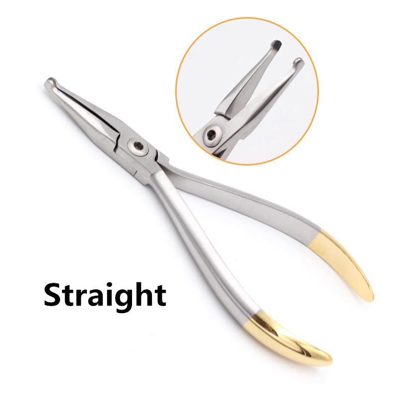 Dental How Plier Straight + Curved Orthodontic Straight Arch Wire Holding Pliers Stainless Steel Dental How Pliers Forcep