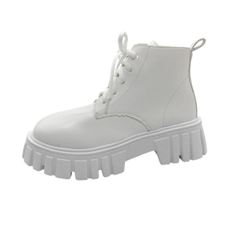 Короткие ботинки Martin женские осень-зима 2024 новые удобные женские туфли средней высоты на платформе со шнуровкой и боковой молнией женские ботинки