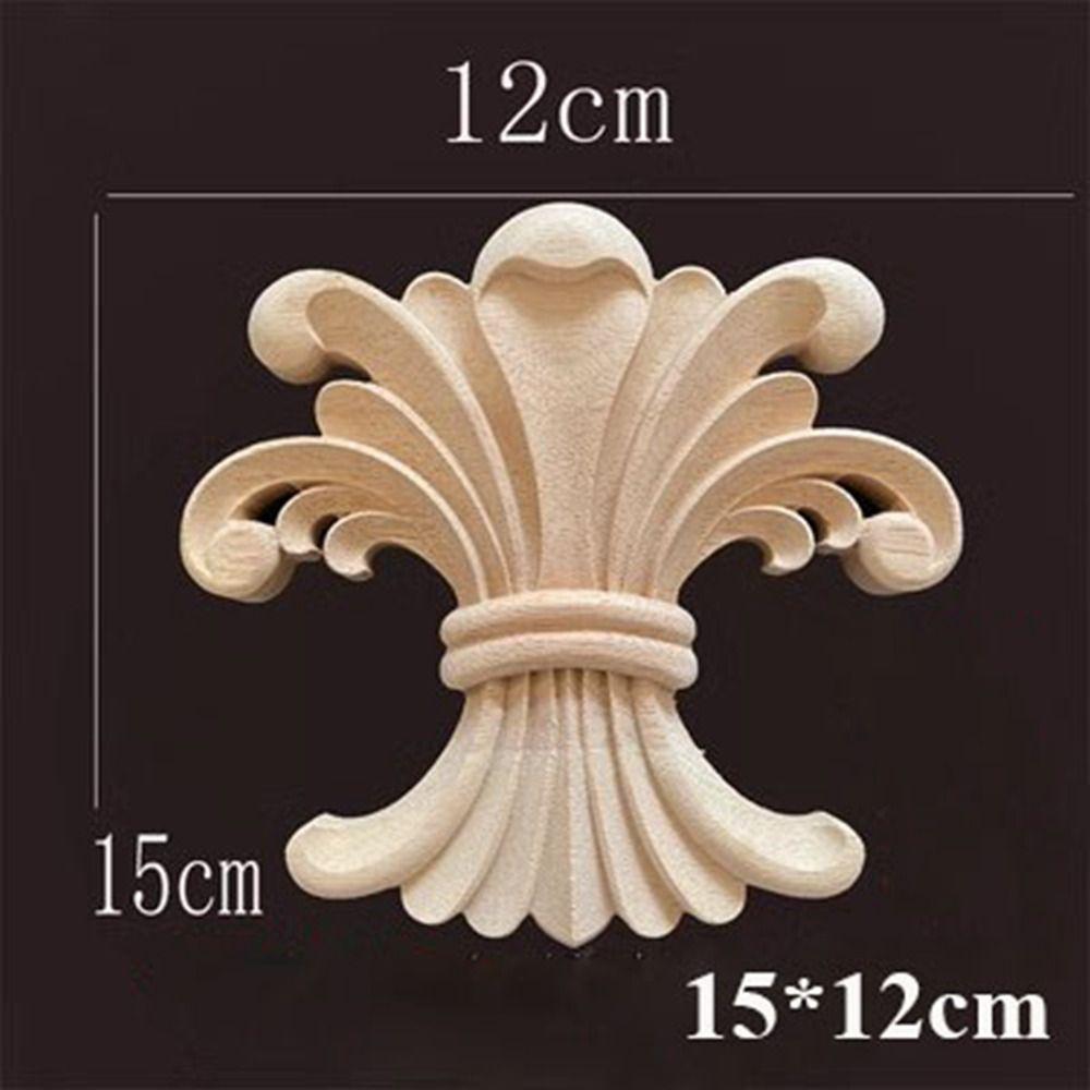 Unique Wooden Figurines Crafts Natural Floral Corner Appliques Frame Wall Door Decoration