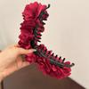 Large Floral Hair Clip Cloth Vertical Clip Cute Banana Clip  Women
