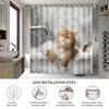 1Pc Shower Curtain - Adorable Orange Cat In A Bathtub With Bubbles And Water Drops Design Waterproof
