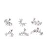 Body Jewelry Cz Zircon Star Leaves Cartilage Ear Stud Helix Tragus Piercing Earring Stainless Steel