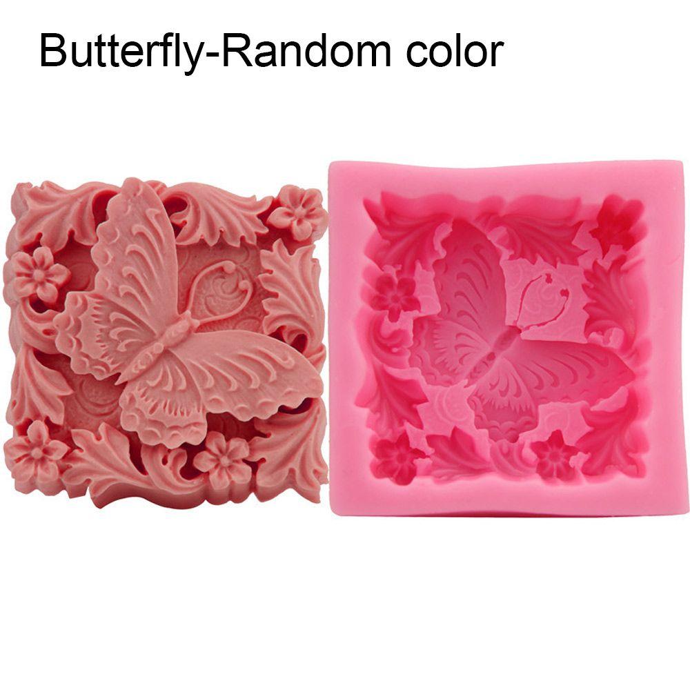 Handmade Baby Feet Shaped Butterfly Fairy Cube Square Cake Mould Soaps Supplies Pudding Candy Mold Silicone Soap Mold
