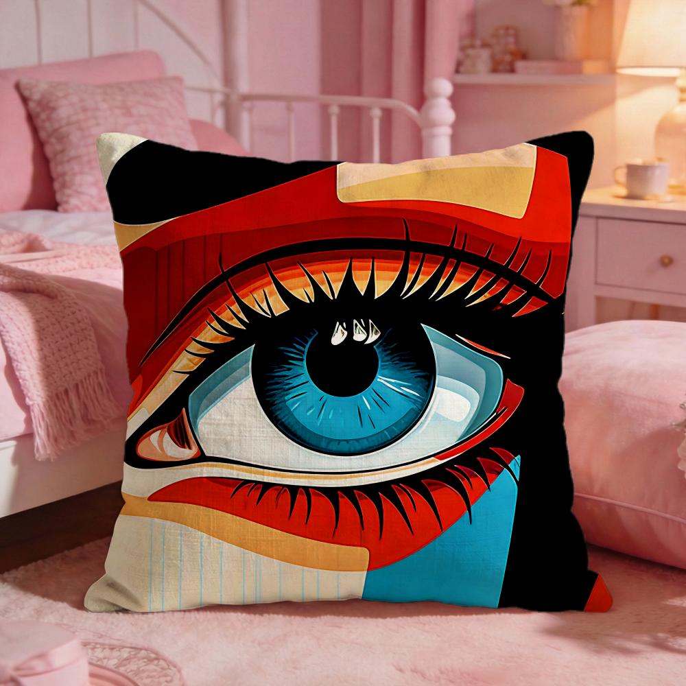 ArtCreative Art EyesS Cushion Cover Premium Comfort Reversible Pillow Cove Two in One Design for Any Room Car Interior