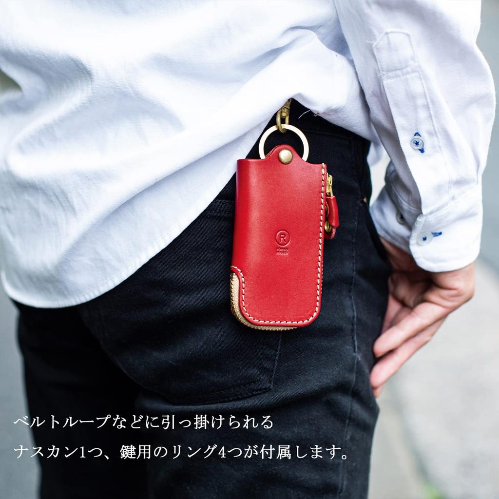 PORCO ROSSO Чехол для смарт-ключа для мужчин и из натуральной кожи Точиги для смарт-ключа, сделано в красном цвете, для женщин, кожаный, держатель, на молнии, Япония, [sokunou]