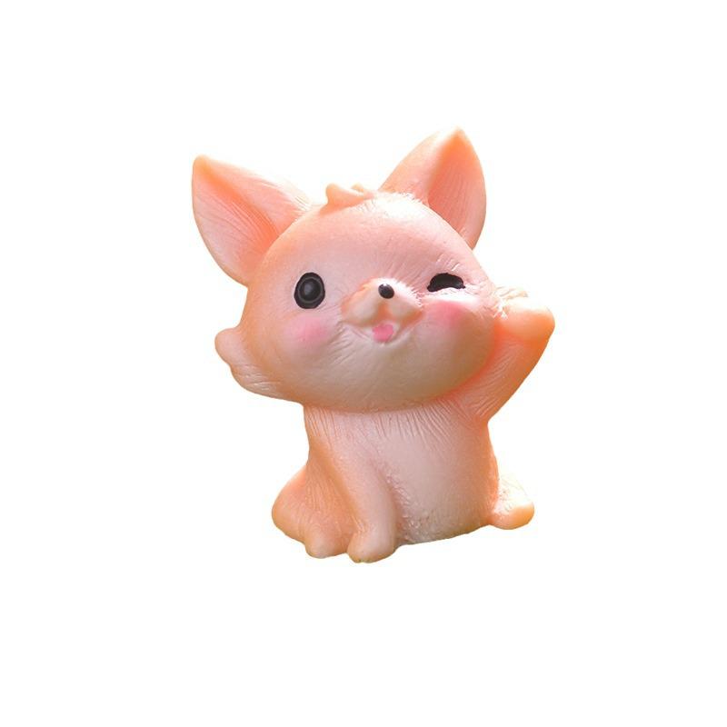 Миниатюрная фигурка лисы для ландшафтного дизайна сада, смоляное украшение животного, декор в мультяшном стиле.