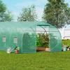 Walk-in Tunnel Greenhouse 29.53x9.84x6.6ft Galvanized Frame PE Cover Green