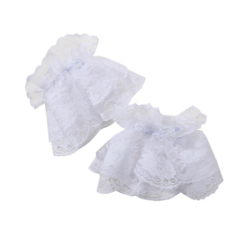 1 Pair Detachable Wrist Cuffs Sweet Floral Ruffled Elastic Hand Sleeve Black White Fake Cuffs Wristband Accessories
