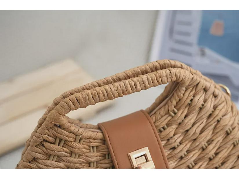 2024 Корейский стиль Женская соломенная сумка через плечо - Летний пляжный отдых