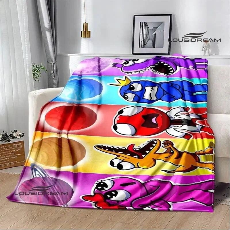 Одеяла с принтом «Радуга и друзья», теплое одеяло с фланцами, одеяло для пикника, одеяла для кроватей, подкладка для кровати, подарок на день рождения