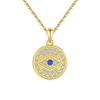 2026 S925 Silver Fashion Simple European and American Geometric Round Pendant Necklace with Blue Eye