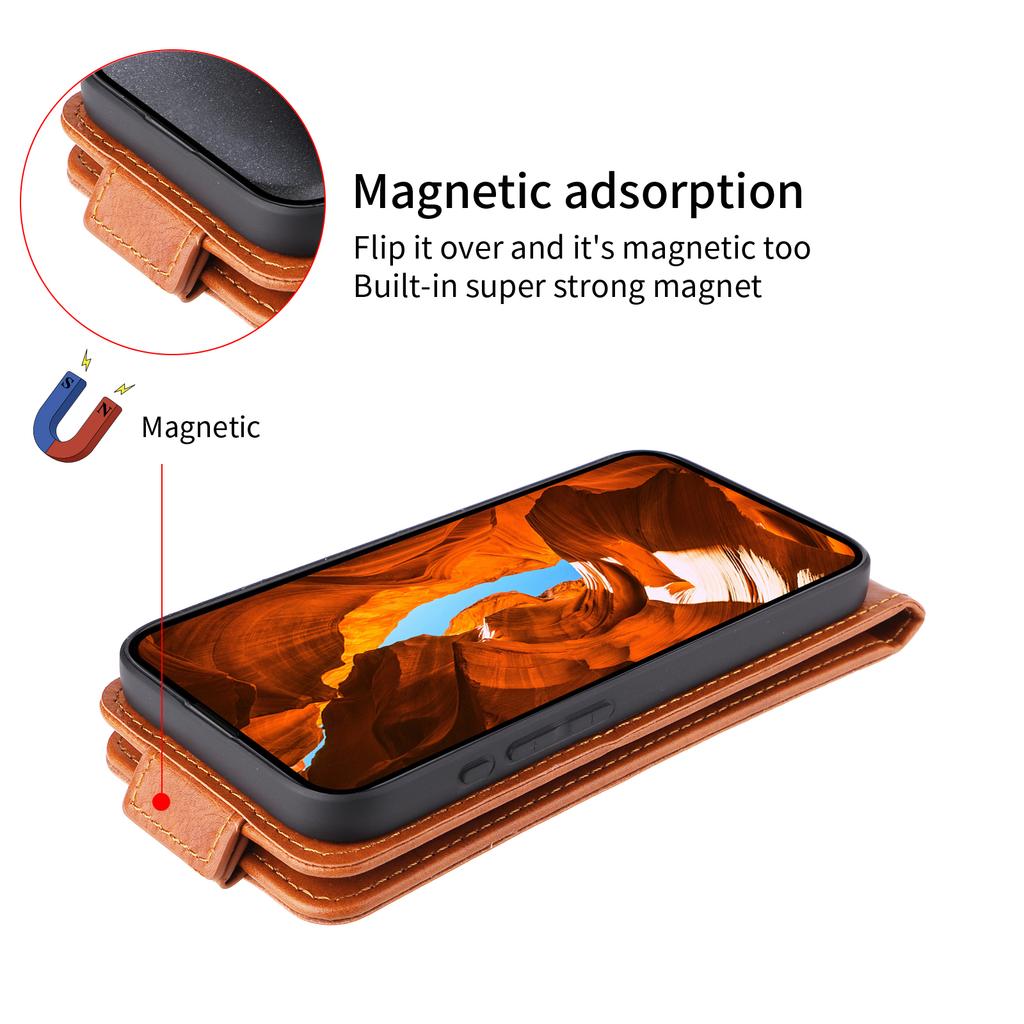For Motorola Edge (2025) 5G Stand Case Magnetic Clasp Vertical Flip Leather Phone Cover with Card Holder