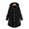 Women's Coat Button Plush Solid Color Hooded Jacket