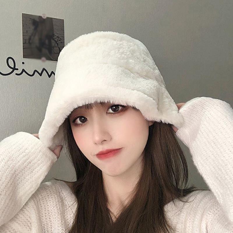 Женская флисовая шляпа-ведро, зимняя толстая теплая пушистая рыбацкая шапка