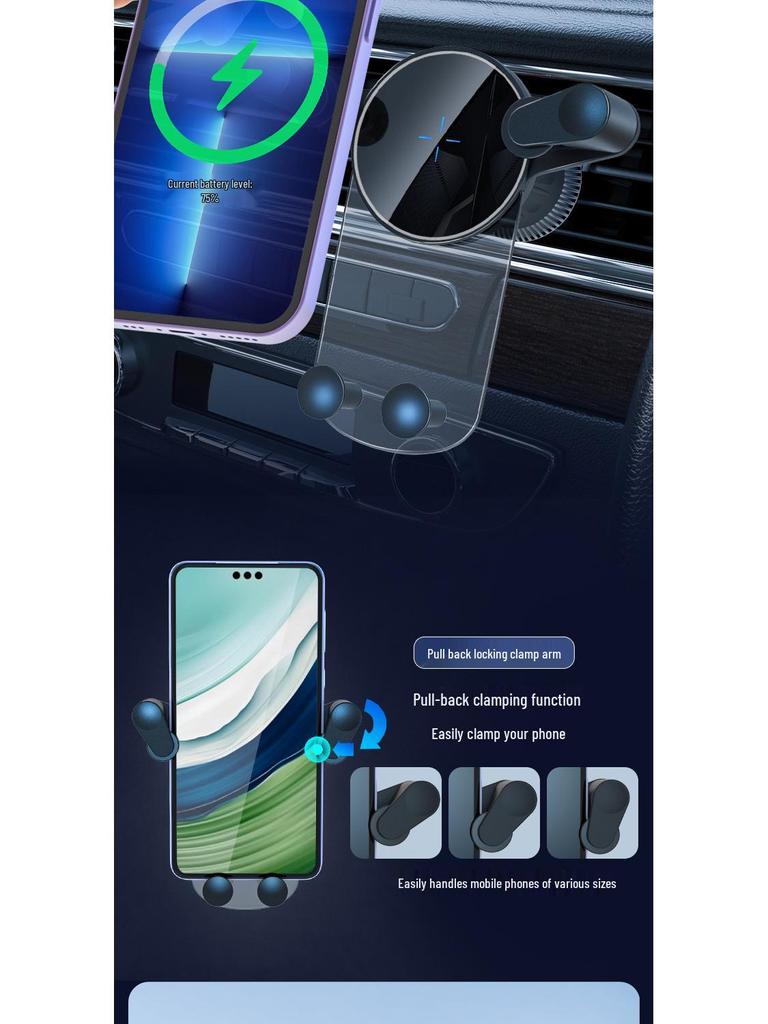 15W Wireless Car Phone Charger & Holder