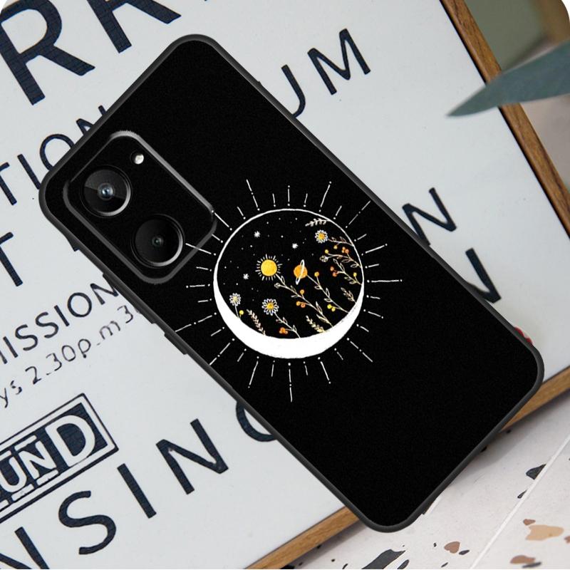 Цветы Солнце Луна Для Realme 12 Pro Plus 9 10 11 GT5 C51 C31 C67 C55 C53 C35 C33 C30 C21Y C25s GT Neo 6 Чехол