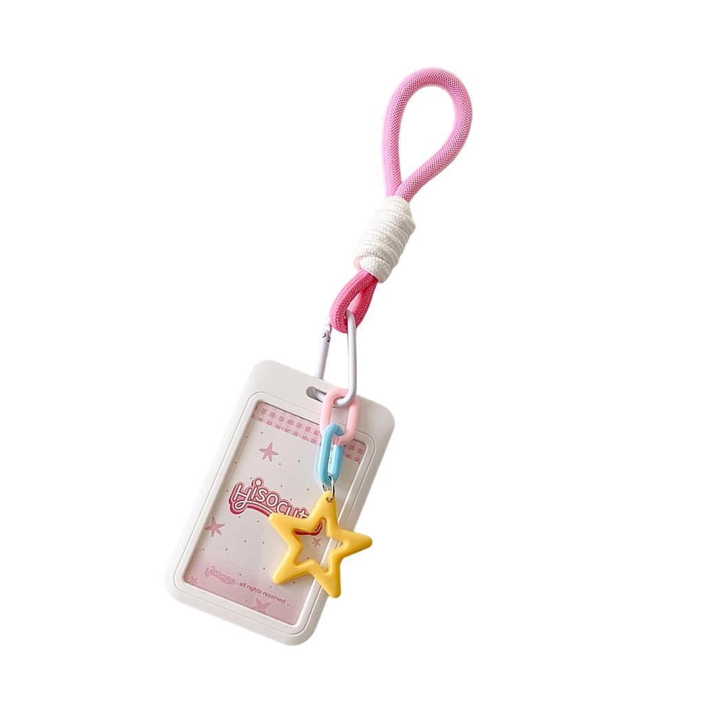 Брелок-держатель для фотокарточек, плетеный шнурок, держатель для фотокарточек, защитный рукав для ID-карты, школьные канцелярские принадлежности для женщин